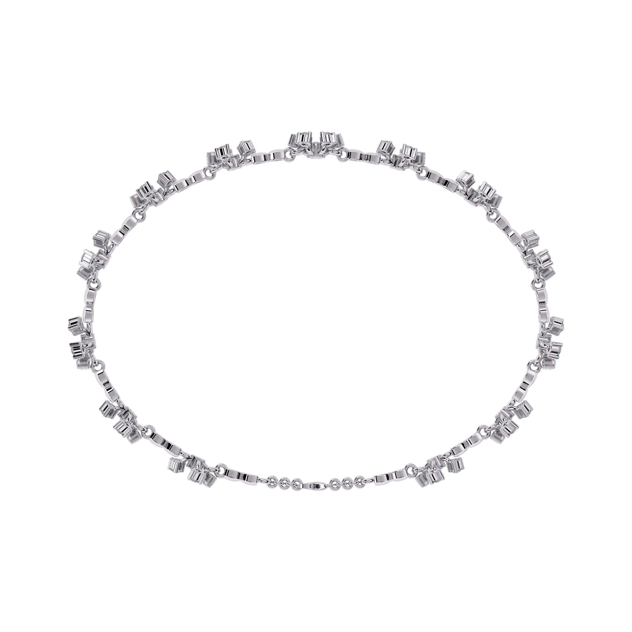 Solitairekart 0.91ct Floral Burst Natural Diamond Bracelet-HI Color, VS-SI Clarity